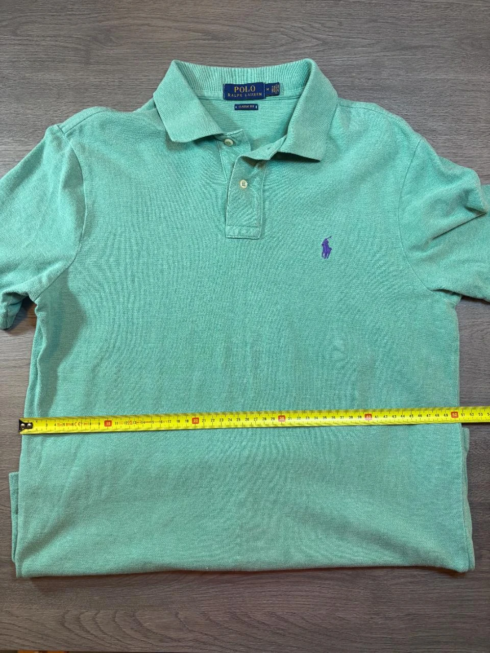 Polo Ralph Lauren Classic Fit Homem – Tamanho M – Verde Menta / Logo Azul – photo 2